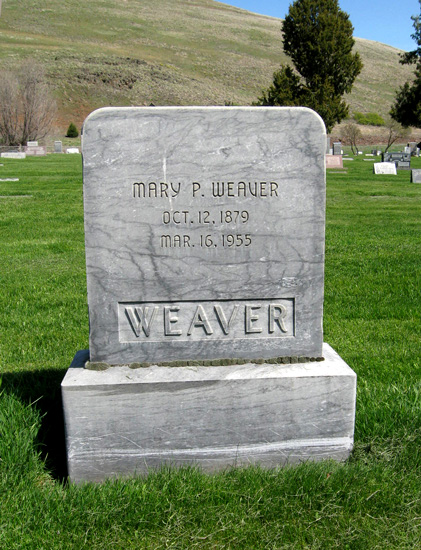 Weaver, Mary Pearl Hulse Headstone